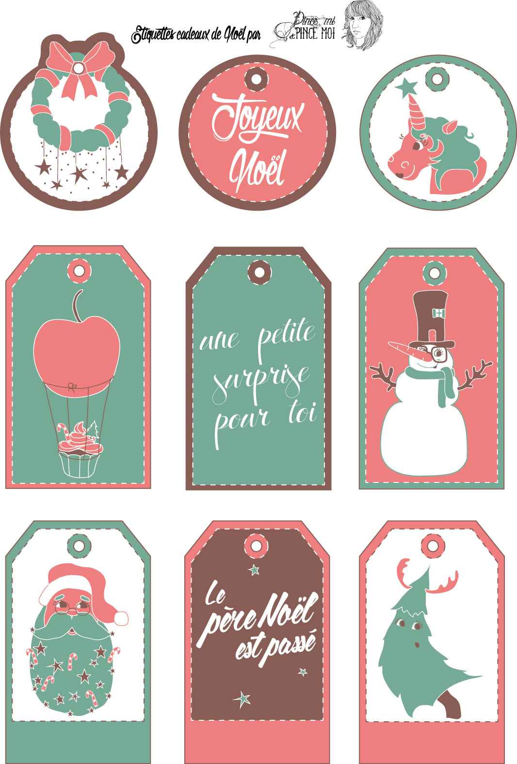 étiquettes cadeaux, christmas gift tag, free printable