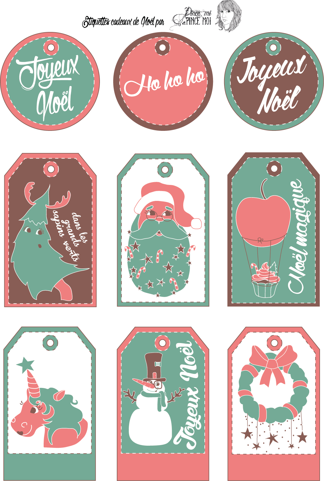 étiquettes cadeaux, christmas gift tag, free printable