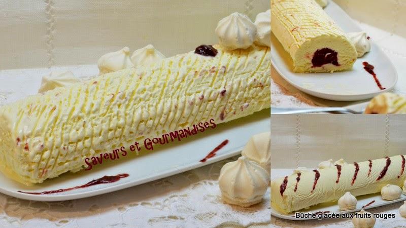Bûche Glacée au Petit Billy et Cœur  aux Fruits Rouges.