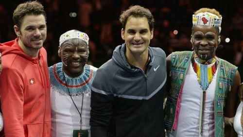 La partie a permis de récolter 1,3 million de francs pour la Fondation de Roger Federer. [Walter Bieri - Keystone]