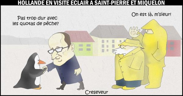 Hollande en visite à Saint Pierre et Miquelon