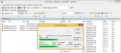 TP-Link TL-MR3020: restaurer le firmware d’origine depuis OpenWRT WinSCP_OpenWRT_transfer_firmware