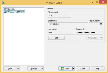 TP-Link TL-MR3020: restaurer le firmware d’origine depuis OpenWRT WinSCP_OpenWRT