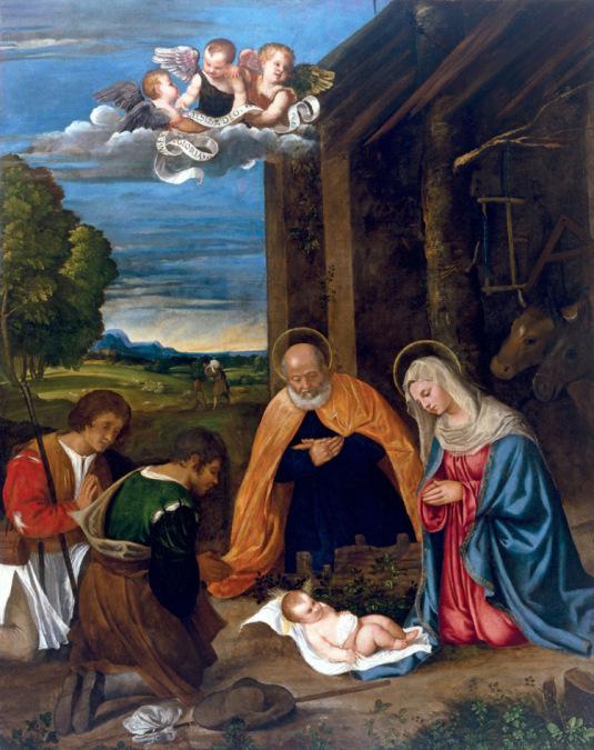 Titien (Tiziano Vecelio) - L'Adoration des bergers - 1510-11, Houston, Museum of Fine Arts, Kress Collection
