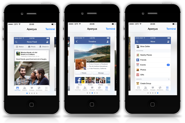 Facebook mis à jour pour l’iOS 7