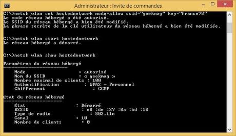 Créer un point d’accès Wifi sous Windows Windows_netsh