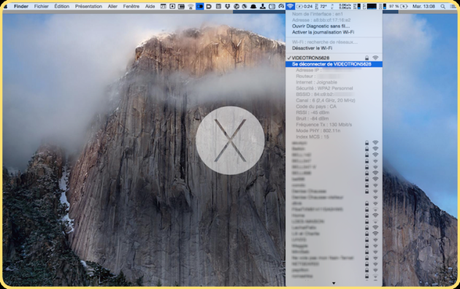Astuce OS X Yosemite deconnexion reseau