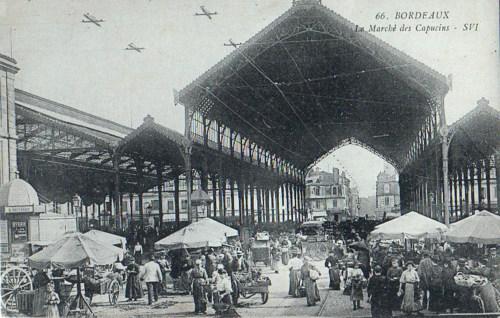 Le marché des Capucins à Bordeaux, 1917