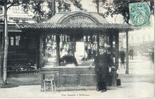 Une buvette à Bellecour, carte adressée à Edmond Locard en 1907