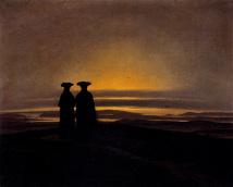 Caspar David Friedrich - Deux hommes au crépuscule (1835)