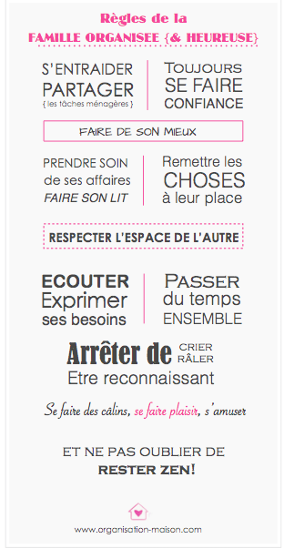 Règles de vie famille