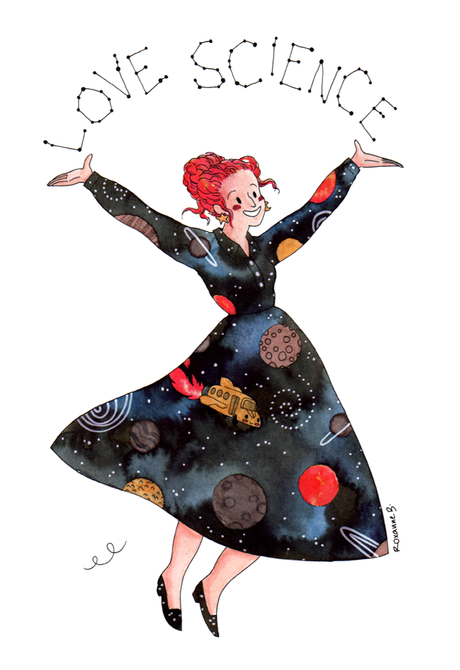 Miss Frizzle loves science by Roxanne B
