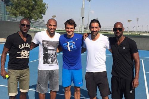Eric Abidal, Thierry Henry, Roger Federer, Robert Pires et Nicolas Anelka
