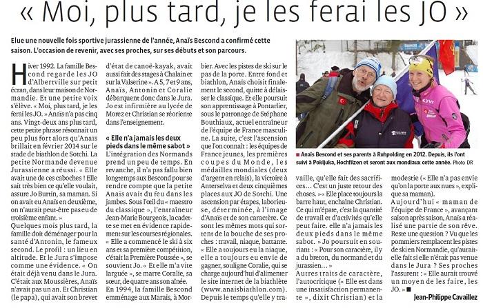 [Presse] «Moi, plus tard, je les ferai les JO »
