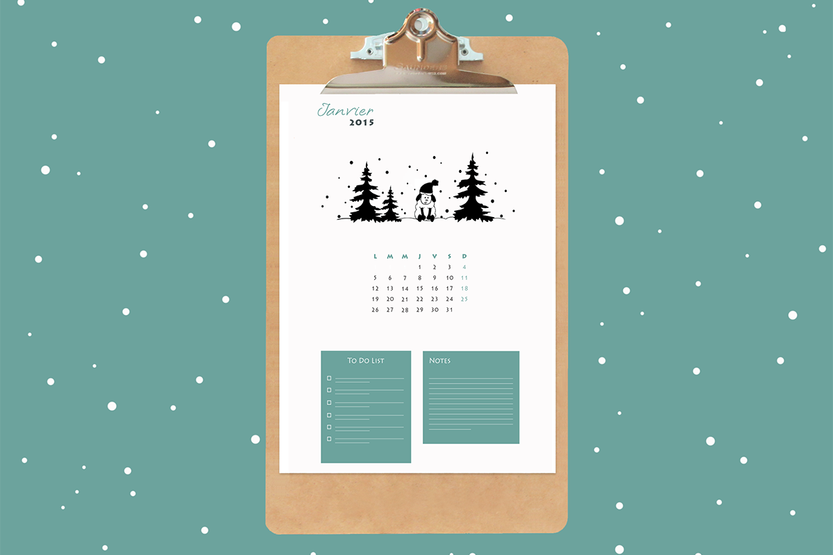 calendrier, diy, hellocoton, janvier, 2015, à imprimer, mouton, hiver