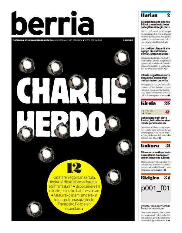 La Une des journaux à travers le monde en hommage Charlie