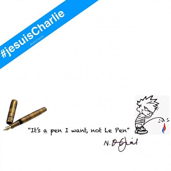 “It’s a pen I want, not Le pen” #JesuisCharlie