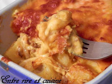 Patates douces / PdT / Viande hachée au Curcuma gratinées