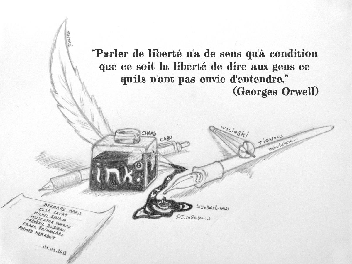 Hommage aux victimes de Charlie Hebdo par Juju Gribouille
