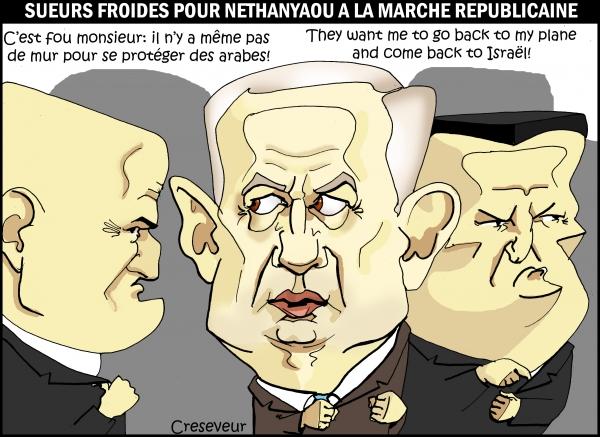 Sueur très froide pour Nethanyaou à la marche républicaine