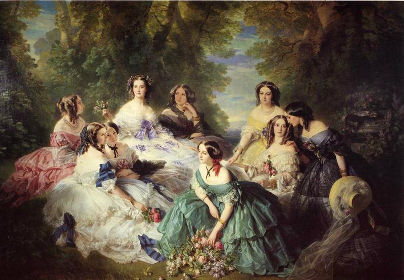 1855 l'impératrice eugénie et ses dames de compagnie