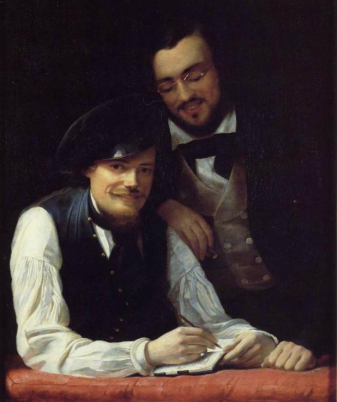 1840 autoportrait avec son frère