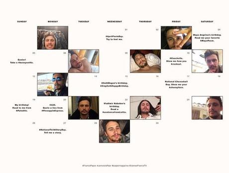 James Franco x Paper Magazine Calendrier Selfies 2015
