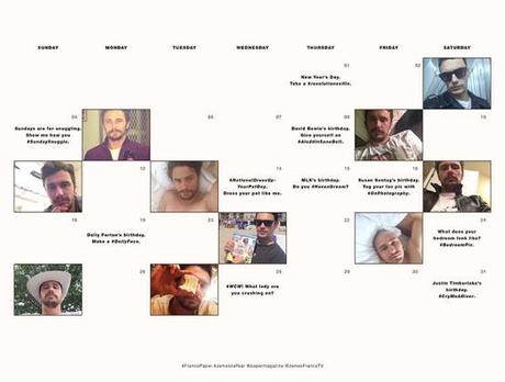 James Franco x Paper Magazine Calendrier Selfies 2015
