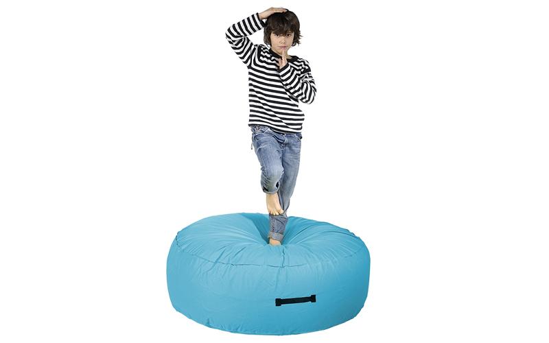 Pouf rond turquoise
