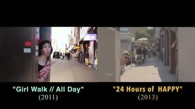 La comparaison entre « Happy » et « Girl Walk / All Day »