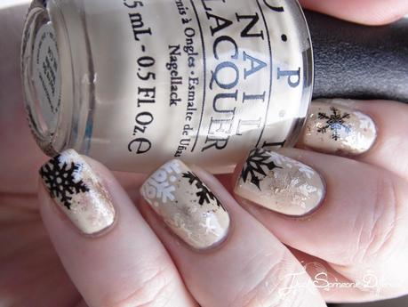 Winter nails #4: Messy Snowflakes