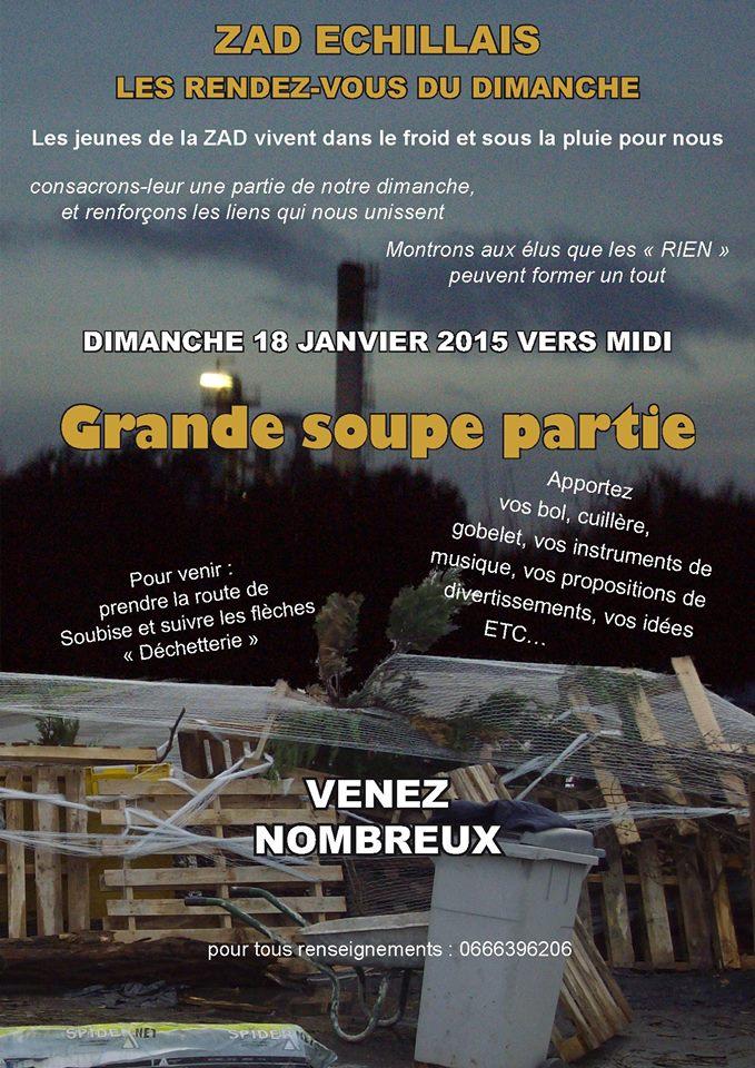 ZAD ECHILLAIS Dimanche 18 janvier 2015 vers midi Grande  soupe partie
