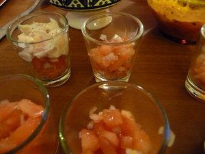 Verrines de saumon à l'aneth et tomates