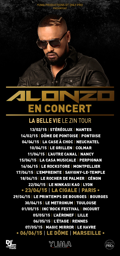 Alonzo en tournée : toutes les dates de 
