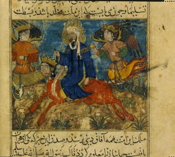 Miradj du prophète, Manuscrit Persan, Kalila va dimna, XIVe siècle, BNF