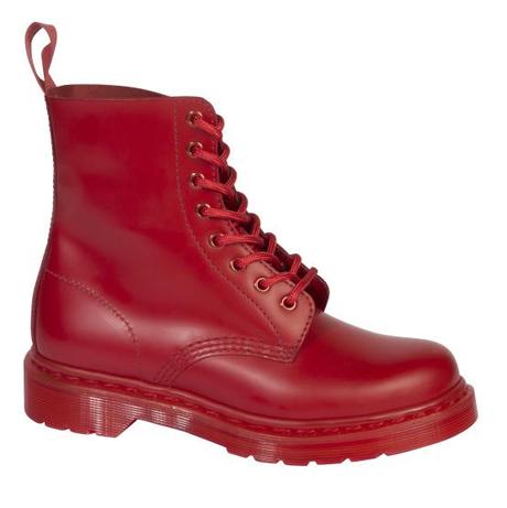 1460 BLUE/RED  Boots montantes en cuir rouge PVC : 150€