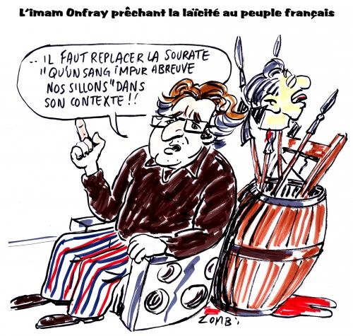 Caricature Michel Onfray