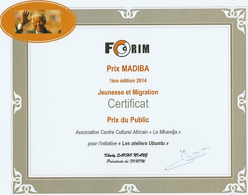 Prix Madiba- Forim -Mbandja