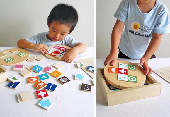 Colorito, jeu de compositions en bois pour enfants par Atelier Mapa