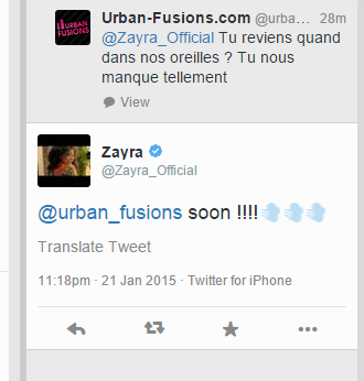 Zayra annonce qu'elle sera bientôt de retour !