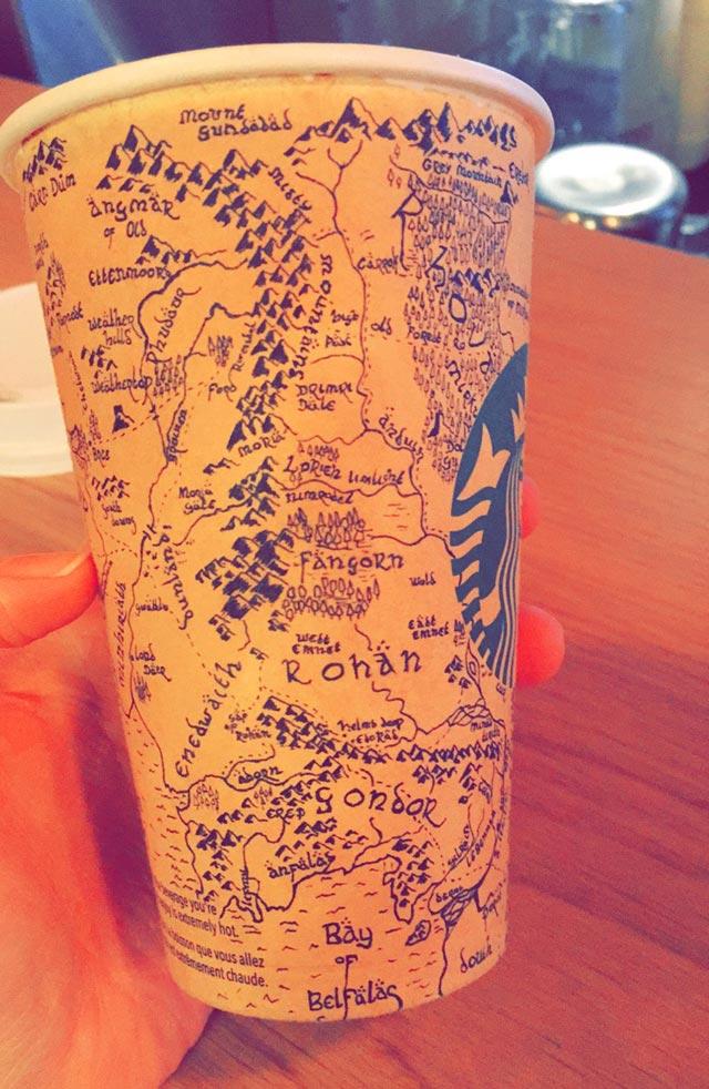Middle-Earth-on-his-Starbucks-cup2