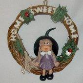 Couronne avec p'tite sorcière en porcelaine froide - Le petit monde d'Ingrid