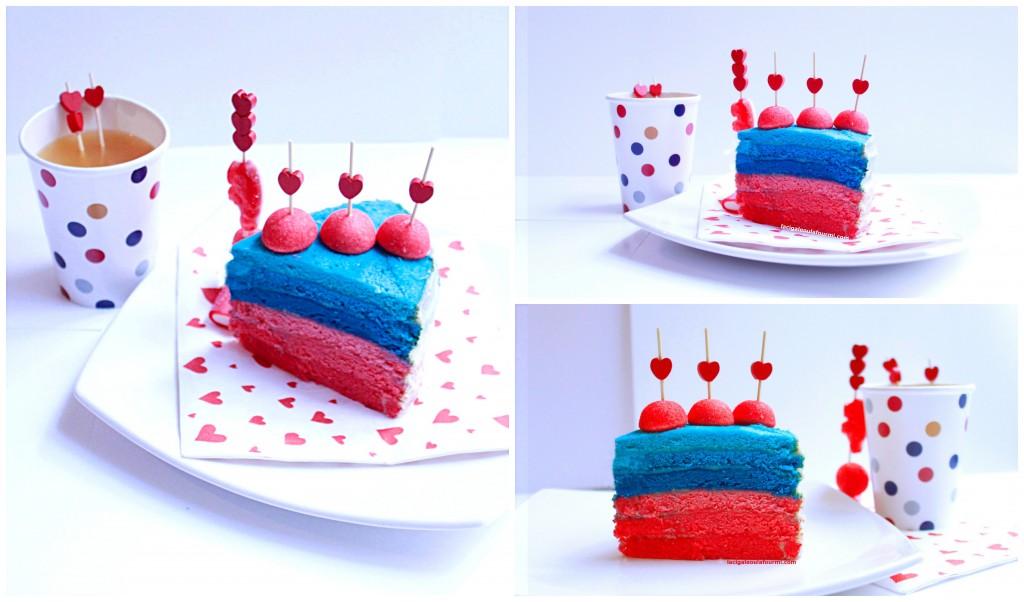 ombre cake rose et bleu