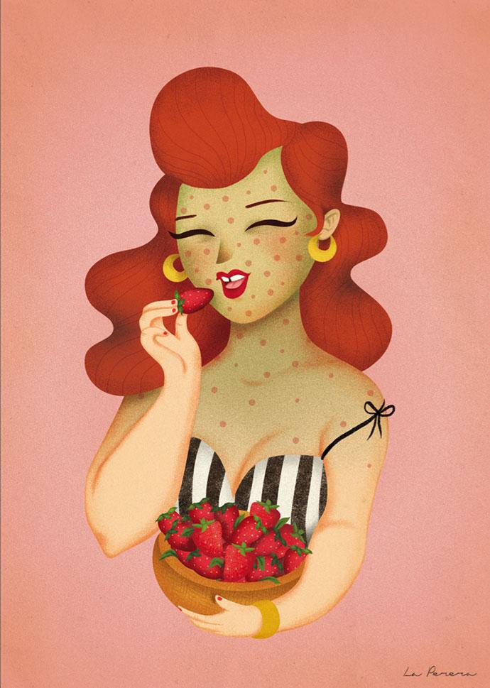 Sweet portrait illustration by La Perera