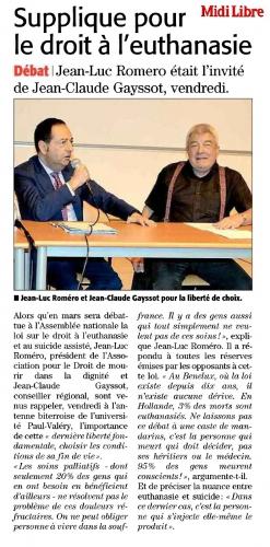 La réunion de Beziers avec J.C. Gayssot dans Midi Libre