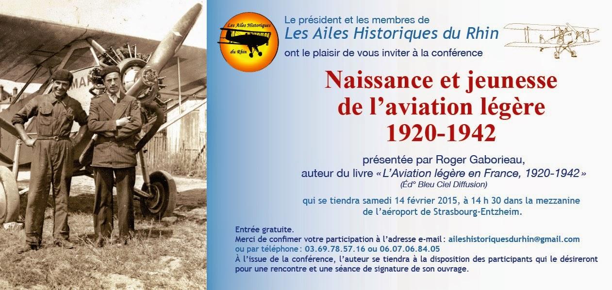 Conférence « Naissance et jeunesse de l’aviation légère 1920-1942″ à Strasbourg-Entzheim