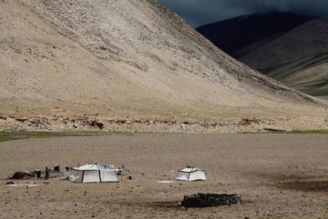 Camp nomade en montagne