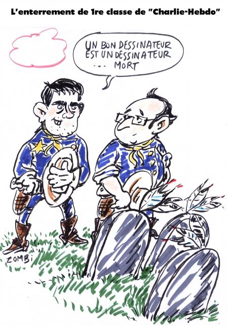 webzine,bd,gratuit,zébra,fanzine,bande-dessinée,caricature,manuel valls,charlie-hebdo,françois hollande,enterrement,dessin,presse,satirique,editorial cartoon,zombi