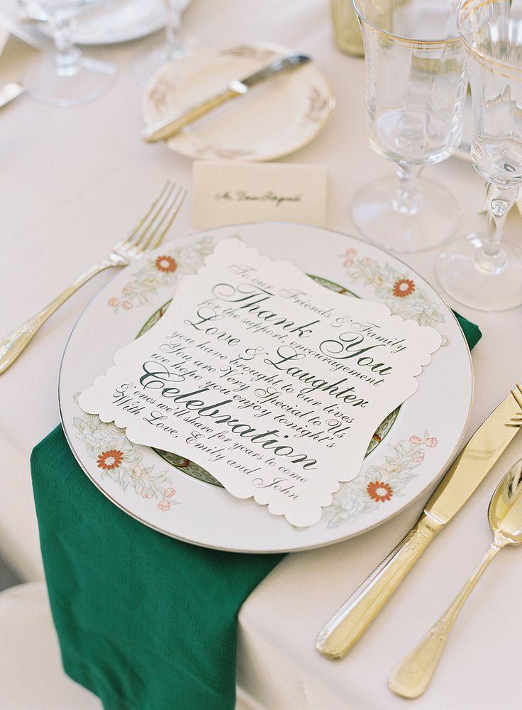 Thank You! Wedding Details On #SMP : http://www.stylemepretty.com/2014/03/26/emerald-green-wedding-at-william-aiken-house/ Photography: VirgilBunao.com