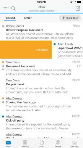 Outlook pour iOS, une excellente application de messagerie